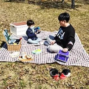 매트 초콜렛 대형 체크무늬 방수 돗자리
