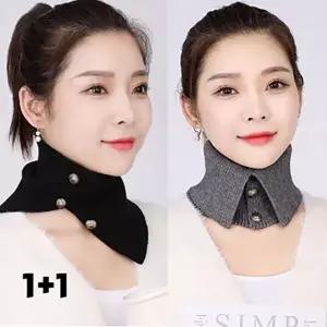 [하프클럽/]가짜 단추 목워머 2way 버튼형 겨울 보온 공갈 넥폴라 넥토시 숄