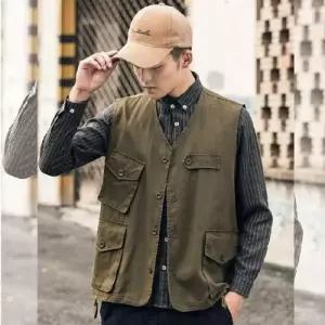 [텐바이텐][홍은]남자 포켓 야상 베스트 조끼 레저 낚시 등산자켓