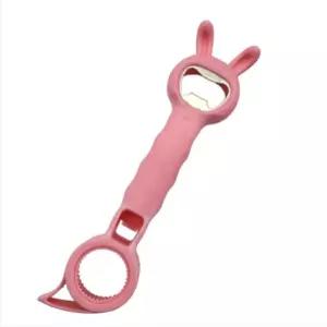 주방용품 오프너 토끼 디자인 캔 병 뚜껑 따개 핑크 유리병 페트병
