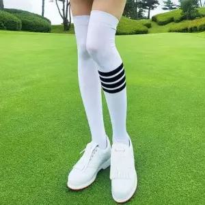 여성골프양말 언밸런스 스트라이프 골프 테니스 오버니삭스 무릎양말