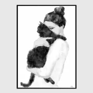 사무실액자 Cat Lover A3사이즈 그림액자 거실액자 사진액자