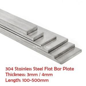 두께 3mm 4mm 304 스테인레스 스틸 플랫 바 플레이트 막대 길이 100-500mm 기계 너트 하드웨어 CNC 수제 DI