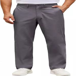 COOFANDY 남성 캐주얼 팬츠 면 클래식 핏 스트레치 치노 카키 경량 작업복 슬랙스