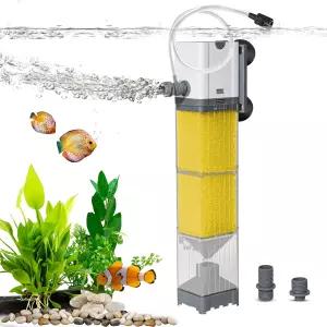 40-80갤런용 수족관 필터 25W 조용한 1200L/h 펌프가 장착된 내부 시스템 거북이용 잠수식 100갤런 어항