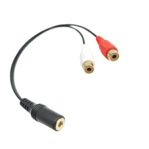 오디오 잭 암-2 RCA F/F Aux 어댑터 컨버터  숏 스플리터 케이블  3.5mm