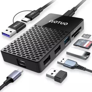 YOTUO 3 in 1 휴대용 SSD 500GB 최대 1050MB/s 멀티포트 USB 3.2 허브 SD/TF 카드 리더를 갖춘 외장 솔리드