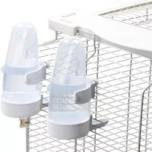 YOOOS 윙 새 모이통 자동 새물 디스펜서 세트 케이지 노 메스 잉꼬 물 PP 재질 200ml/6.8fl 온스 2PCS