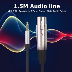 XLR 3핀 암 커넥터 - 1/8인치3.5mm 스테레오 잭 마이크 오디오 케이블 어댑터 코드