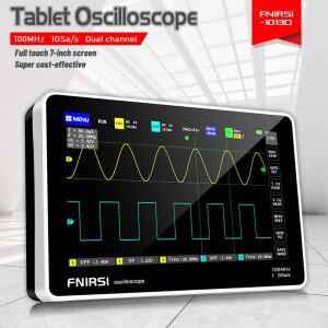 FNIRSI-1013D 디지털 태블릿 오실로스코프, 듀얼 채널, 100M 대역폭, 1GS 샘플링 속도, 7 인치 미니