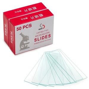 50 개상자 실험실 현미경 슬라이드 용 1mm-1.2mm 두꺼운 유리 투명 접지 가장자리 1 x 3 액세서리
