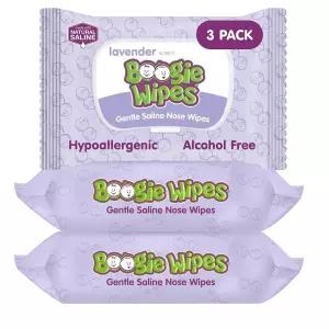 Boogie의 염분 코 물티슈, 아기 및 어린이, 얼굴, 손 몸용, FSA/HSA 자격, 비타민 E, 알로에 천연 식염수로