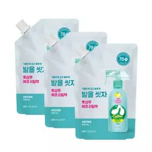 온더바디 코튼풋 발을씻자 풋샴푸 리필 레몬 500ml 3개