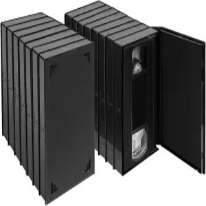 15팩 VHS 앨범 케이스 검은색 테이프 프로텍터 전체 창문 커버가 있는 카세트 보관함