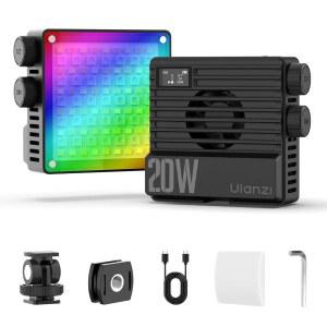 [미국배송] ULANZI LE20 RGB 비디오 조명 20W 포켓 카메라 2500-9000K CRI 95+ 20 장면 360 풀 컬러 휴대용 사진 조명 미니 LED YOUTUBE TIKTOK 5000MAH 충전식