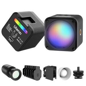 [미국배송] ULANZI L3 RGB LED 비디오 조명 마그네틱 카메라 조명 키트 2700K-7000K 미니 큐브 COB 조광성 사진을 반도어 스마트폰용 프레넬 렌즈 콜드 슈 액션 DSLR 카메라로 채웁니다