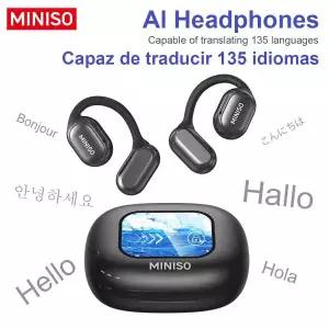 MINISO X30 무선 헤드폰 Bluetooth 번역 이어 버드 채팅 헤드셋 사무실 여행, 실시간 이퀄라이저 앱