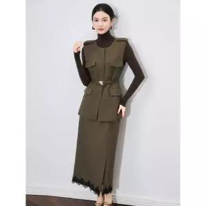 타노스여자 데일리룩 조끼 캐주얼 머니 레이스업 나시 코트 KUK1