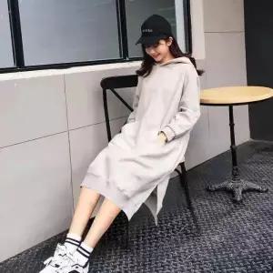 [시스터즈][시스터즈] 여성 기모 롱 후드 원피스 빅사이즈 (10776075A)