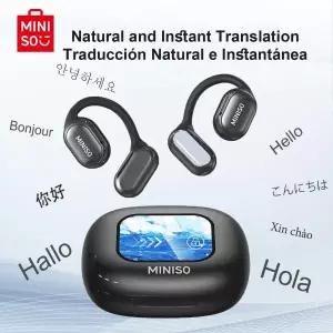 MINISO X30 무선 헤드폰 Bluetooth 번역 이어 버드 채팅 헤드셋 사무실 여행, 실시간 이퀄라이저 앱
