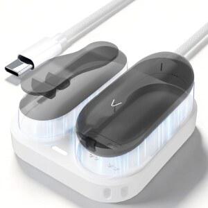 [미국배송] USB-C 땋은 케이블이 있는 PLAUD 노트핀 음성 녹음기용 테듀백스 2-IN-1 마그네틱 충전 도크 AI 고속 교체 액세서리