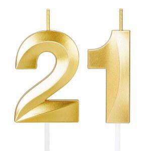 21번째 생일 양초, 장식 케이크 토퍼 남성 파티에서 좋아하는 것들