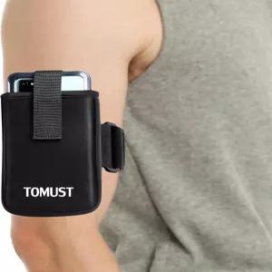 세 개의 스트랩이 있는 TOMUST 휴대폰 홀더 반사 로고가 가벼운 팔 밴드 케이스 핏이 탄성 암밴드 슬리브