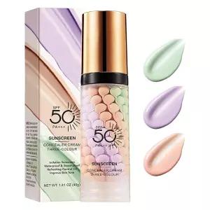 메이크업 전 얼굴용 3 in 1 프라이머 자외선 차단 크림 페이스 틴티드 모이스처라이저 SPF 50 원스텝 컬러