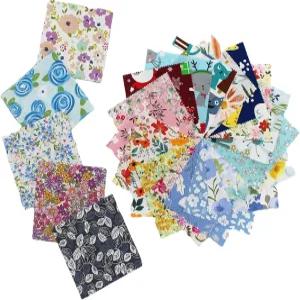 42장 4 x 10cm 퀼팅용 면 직물 스퀘어 미리 잘린 퀼트 참 팩 정리 재봉 스크랩북 DIY 공예용 다양한 패턴
