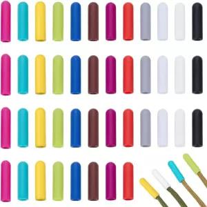 PH 팬더홀 120pcs 12가지 색상 신발끈 팁 플라스틱 끝 헤드 코드 교체 스니커즈 캔버스 후드 팬츠 23x6mm