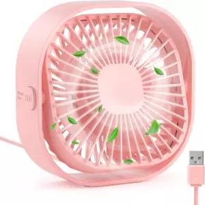 RJVW 4인치 소형 USB 책상 선풍기 3단 휴대용 및 360 회전식 미니 냉각 홈 오피스 침실 기숙사 실내 야외