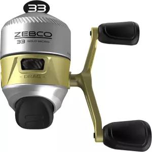 Zebco 33 골드 스핀캐스트 낚시 릴 변경 가능한 오른쪽 또는 왼쪽 리트리브 올 메탈 기어 케이준 낚시줄