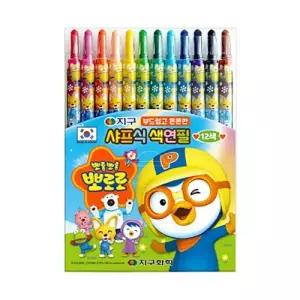 지구화학 샤프식색연필 뽀로로 12색 돌돌이색연필(12개입)