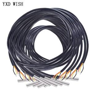 10pcs DS18B20 온도 프로브 센서 1M 2M 3M 5M 스테인레스 스틸 패키지 방수 100cm200cm300cm