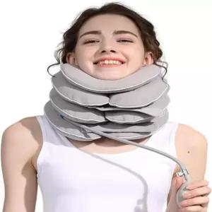 목 보호대가 있는 스트레칭기 경추 견인 장치 도구 조절 가능한 풍선 가정용 감압 신기술 통기성 패브릭