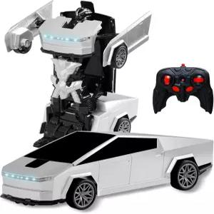 상콰오푸 원격 제어 자동차 사이버 영감 트랜스포머 장난감 2.4Ghz 원버튼 변형 360 회전 드리프트 Rc 로봇