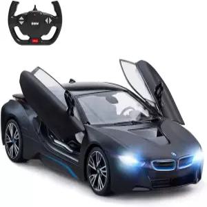 RASTAR 리모컨 자동차 1 14 BMW i8 라디오 레이싱 RC 장난감 모델 차량 오픈 도어 by 매트블랙