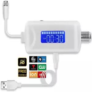 TV 안테나 증폭기 신호 부스터 4K/1080p 25dBi 고이득 저소음 조정 가능한 및 타이머 USB 전원 디지털 약한