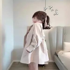분홍 여자 롱 하프 가을 가디건 레이스 카디건 망토 트렌치코트 KS3