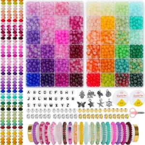 1500피스 5 8mm 주판 유리 구슬 장신구 제작 48가지 색상의 특별 우정 팔찌 목걸이 및 DIY 공예 6세 소녀를