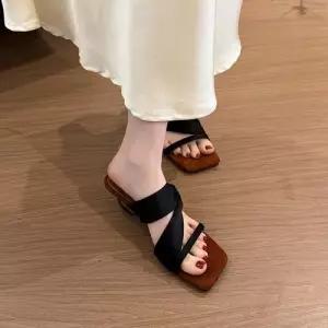팽블몰 여친 빈티지 여름 소가죽 이형 샌들 힐 웨지 웨지힐 오픈토 HO2