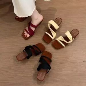 팽블몰 여친 빈티지 여름 소가죽 이형 샌들 힐 웨지 웨지힐 오픈토 HO2