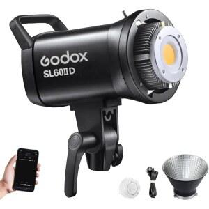 [미국배송] GODOX SL60IID 70W LED 비디오 라이트 18600LUX@1M 5600K COB 연속 조명 블루투스 앱 및 2.4G 무선 리모컨 8 내장 FX 이펙트 TLCI /CRI 97+ /96+ 보웬스 마운트 스튜디오 라이트