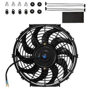 MuHize 12인치 자동차 전기 냉각 팬, 고성능, 푸시/풀, 12V 80W(마운트 키트 포함), 라디에이터 장착 가능
