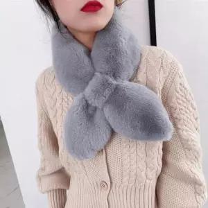 크로스 포근 퍼 소프트 넥 머플러 경량머플러 겨울패션 패딩목도리 패션머플러