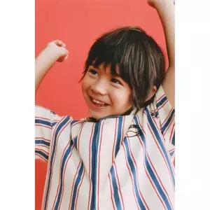 ZARA 스트라이프 피쉬 자수 셔츠 - 크림 426854