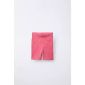 ZARA 골지 엠보싱 텍스트 사이클링 레깅스 - 코랄 426996