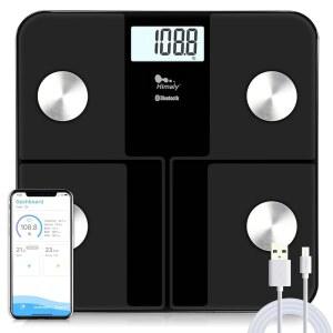 히말리 스마트 충전식 체지방 체중계, 정확한 BMI 체중계를 위한 디지털 체중계 블루투스, 앱 근육량 구성 모니터, 400파운드