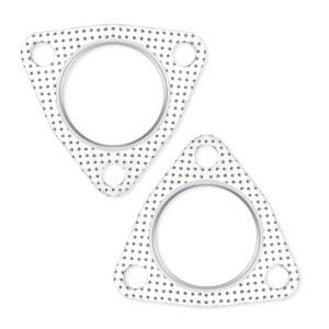 2PCS 2인치 배기 개스킷 세트, 3볼트 플랜지 개스킷, 높은 밀봉성, 다기능 자동차 액세서리 헤더 / 머플러 대부분의 자동차, 트럭, SUV용 촉매 변환기 (2인치)