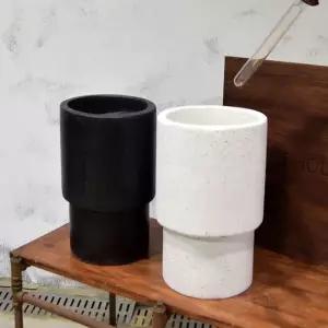 모던 시멘트 대리석무늬 하단턱원형25x40cm대형화분 모던